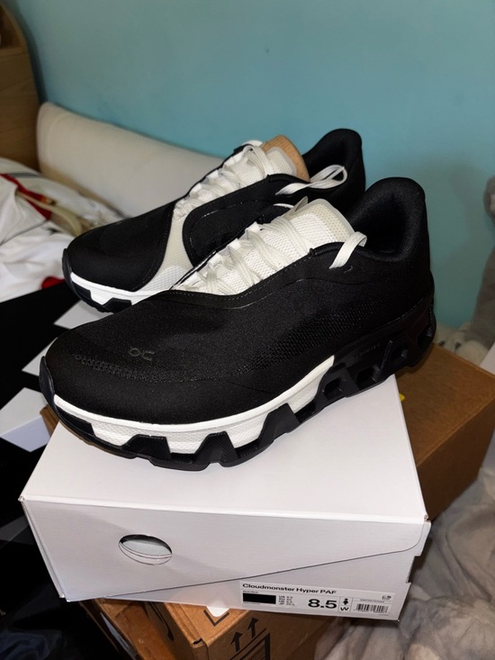 On Running Cloudmonster Hyper PAF Black and White Shoe Box Label - Picture 2 of 5